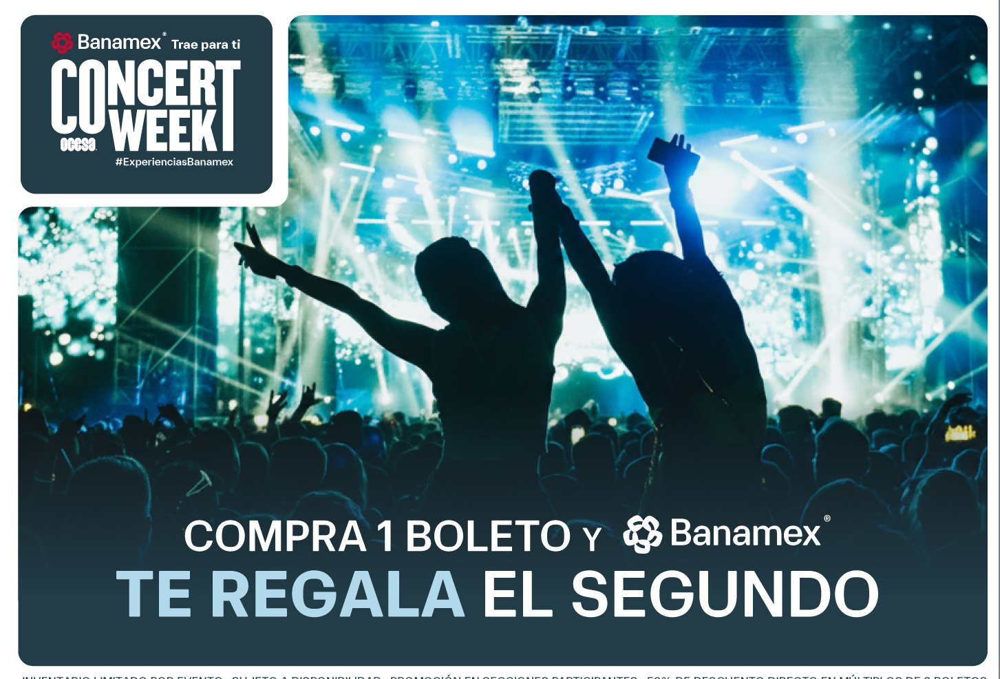 ¡Comienza la Concert Week! 2×1 en tus boletos con Banamex